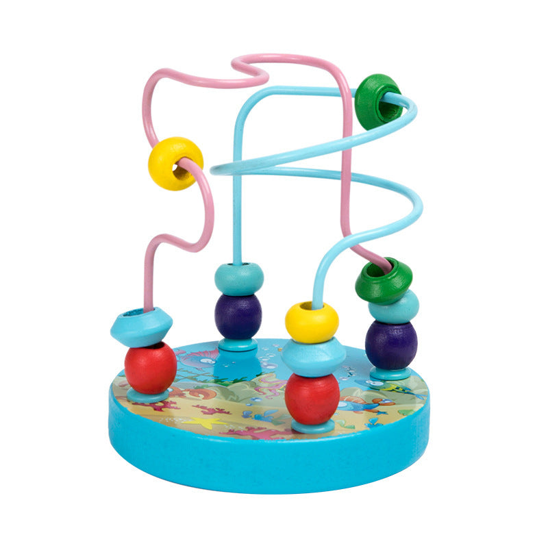 Wooden Rattle and Rainbow Blocks – Montessori Educational Toy for Babies