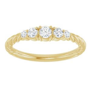 14K Yellow Gold  Natural Diamond & 1/6 CTW Natural Diamond Stackable Family Ring – image 3