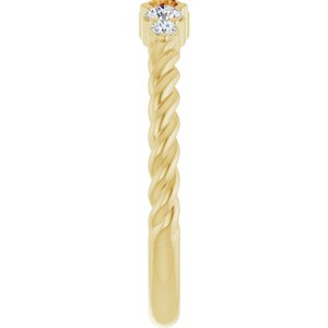 14K Yellow Gold  Natural Citrine & 1/6 CTW Lab-Grown Diamond Stackable Family Ring – image 4