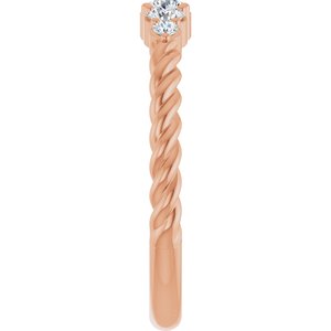 14K Rose Gold  Lab-Grown Diamond & 1/6 CTW Lab-Grown Diamond Stackable Family Ring – image 4