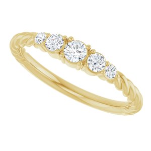 14K Yellow Gold  Lab-Grown Diamond & 1/6 CTW Lab-Grown Diamond Stackable Family Ring – image 5