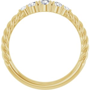 14K Yellow Gold  Lab-Grown Diamond & 1/6 CTW Lab-Grown Diamond Stackable Family Ring – image 2