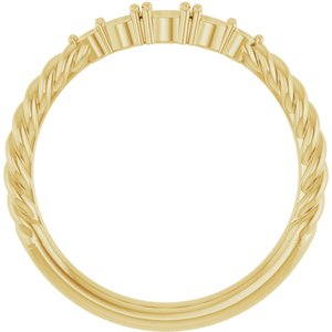 10K Yellow Gold  3 mm Round Accented Stackable Rope Family Ring Mounting – image 4