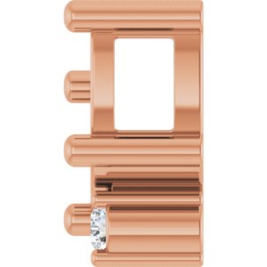 14K Rose Gold 7x3.5 mm Marquise .03 CT Natural Diamond Semi-Set Slide Pendant – image 6