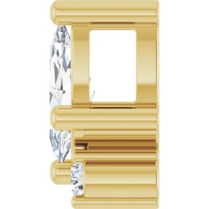 14K Yellow Gold 7x3.5 mm Marquise .03 CT Lab-Grown Diamond Semi-Set Slide Pendant – image 5