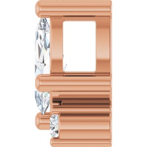 14K Rose Gold 7x3.5 mm Marquise Slide Pendant Mounting – image 5