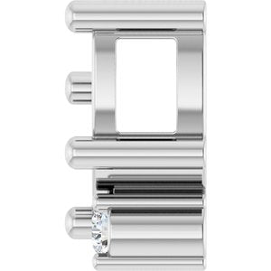 14K White Gold 7x3.5 mm Marquise .03 CT Lab-Grown Diamond Semi-Set Slide Pendant – image 6