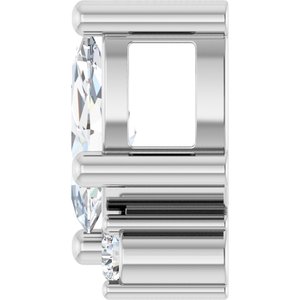 Sterling Silver 7x3.5 mm Marquise .03 CT Lab-Grown Diamond Semi-Set Slide Pendant – image 5