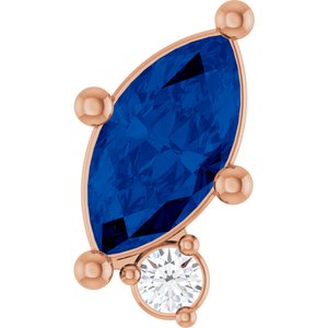 14K Rose Gold Lab-Grown Blue Sapphire & .03 CTW Lab-Grown Diamond Slide Pendant