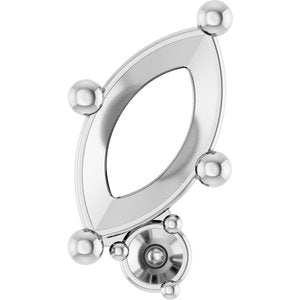 14K White Gold 7x3.5 mm Marquise Slide Pendant Mounting – image 2