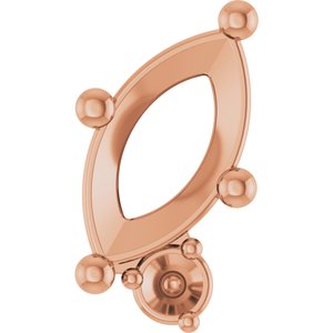 14K Rose Gold 7x3.5 mm Marquise Slide Pendant Mounting – image 2