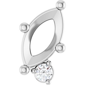 Sterling Silver 7x3.5 mm Marquise .03 CT Lab-Grown Diamond Semi-Set Slide Pendant – image 2
