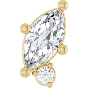 14K Yellow Gold 7x3.5 mm Marquise .03 CT Natural Diamond Semi-Set Slide Pendant