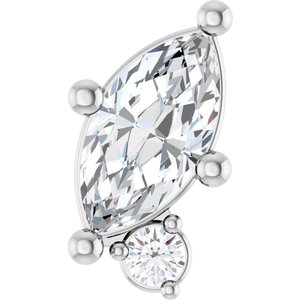 Platinum 7x3.5 mm Marquise Slide Pendant Mounting