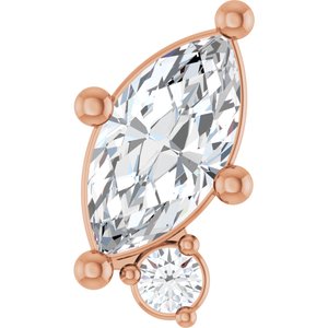 14K Rose Gold 7x3.5 mm Marquise Slide Pendant Mounting