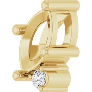 10K Yellow Gold 7x3.5 mm Marquise .03 CT Natural Diamond Semi-Set Slide Pendant – image 4