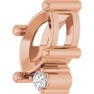 14K Rose Gold 7x3.5 mm Marquise .03 CT Lab-Grown Diamond Semi-Set Slide Pendant – image 4
