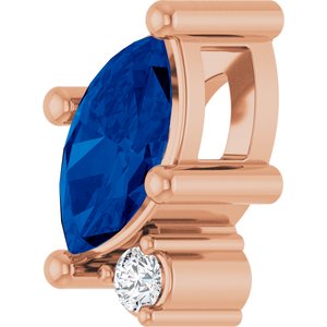 14K Rose Gold Lab-Grown Blue Sapphire & .03 CTW Lab-Grown Diamond Slide Pendant – image 2