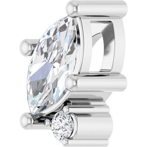 Platinum 7x3.5 mm Marquise Slide Pendant Mounting – image 3