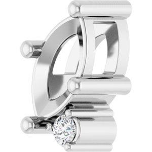 10K White Gold 7x3.5 mm Marquise .03 CT Lab-Grown Diamond Semi-Set Slide Pendant – image 4