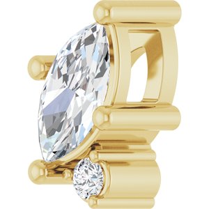 14K Yellow Gold 7x3.5 mm Marquise .03 CT Lab-Grown Diamond Semi-Set Slide Pendant – image 3