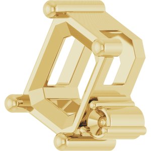 14K Yellow Gold 7x5 mm Emerald Slide Pendant Mounting – image 4