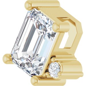 10K Yellow Gold 7x5 mm Emerald Slide Pendant Mounting – image 3