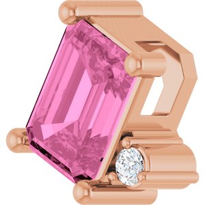 14K Rose Gold Lab-Grown Pink Sapphire & .03 CTW Lab-Grown Diamond Slide Pendant – image 2