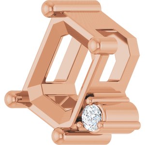 14K Rose Gold 7x5 mm Emerald .03 CT Lab-Grown Diamond Semi-Set Slide Pendant – image 4