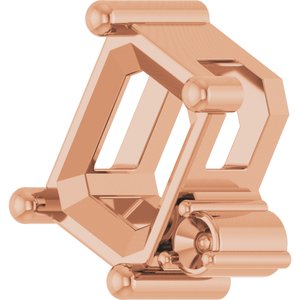 14K Rose Gold 7x5 mm Emerald Slide Pendant Mounting – image 4