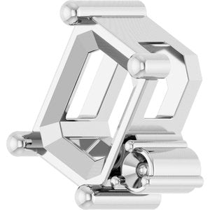 Sterling Silver 7x5 mm Emerald Slide Pendant Mounting – image 4