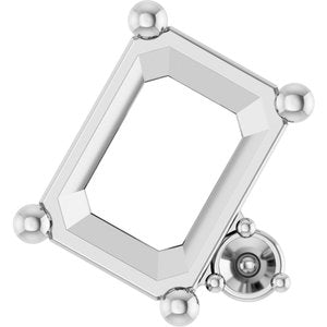Sterling Silver 7x5 mm Emerald Slide Pendant Mounting – image 2