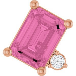 14K Rose Gold Lab-Grown Pink Sapphire & .03 CTW Lab-Grown Diamond Slide Pendant
