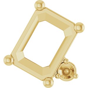 14K Yellow Gold 7x5 mm Emerald Slide Pendant Mounting – image 2