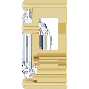 14K Yellow Gold 7x5 mm Emerald Slide Pendant Mounting – image 5
