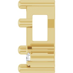 10K Yellow Gold 7x5 mm Emerald .03 CT Lab-Grown Diamond Semi-Set Slide Pendant – image 6