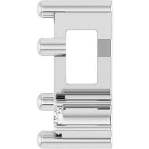 Platinum 7x5 mm Emerald .03 CT Natural Diamond Semi-Set Slide Pendant – image 6