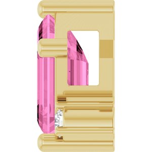 14K Yellow Gold Lab-Grown Pink Sapphire & .03 CTW Natural Diamond Slide Pendant – image 3