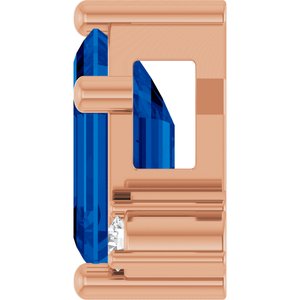 14K Rose Gold Lab-Grown Blue Sapphire & .03 CTW Natural Diamond Slide Pendant – image 3