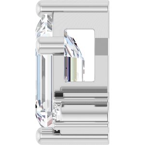 Platinum 7x5 mm Emerald .03 CT Natural Diamond Semi-Set Slide Pendant – image 5