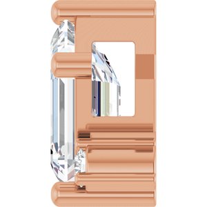 14K Rose Gold 7x5 mm Emerald Slide Pendant Mounting – image 5