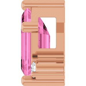 14K Rose Gold Lab-Grown Pink Sapphire & .03 CTW Natural Diamond Slide Pendant – image 3