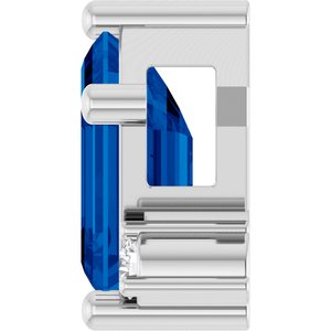Sterling Silver Lab-Grown Blue Sapphire & .03 CTW Natural Diamond Slide Pendant – image 3