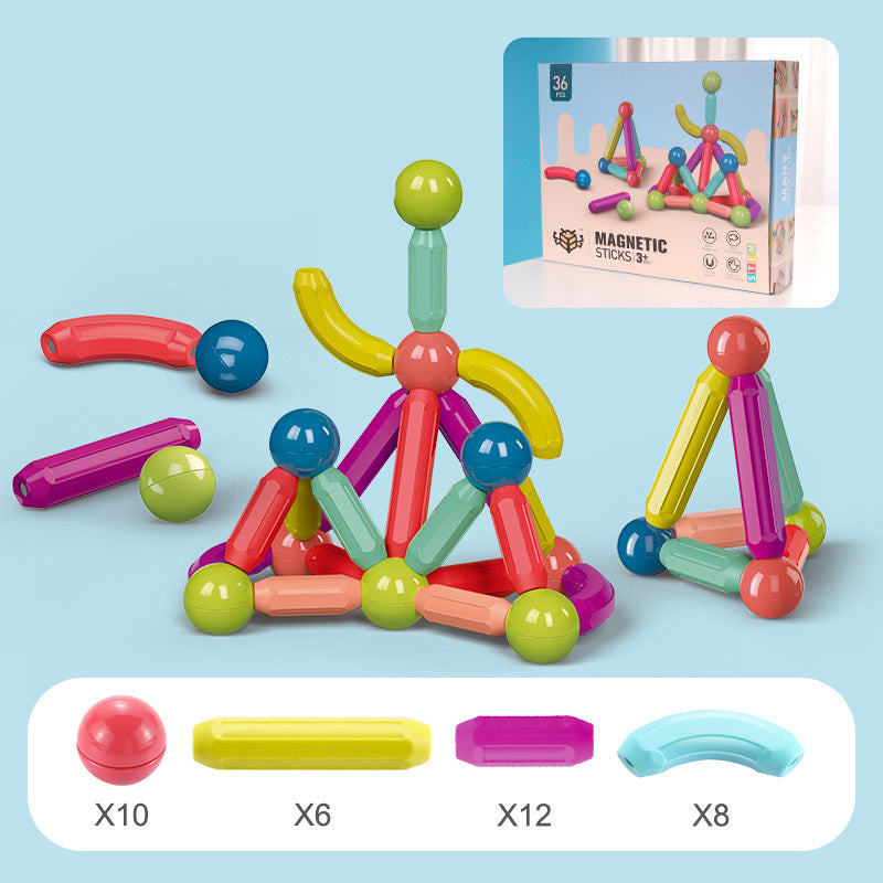 DIY Magnetic Construction Set – Creative Magnetic Rod Building Blocks for Kids