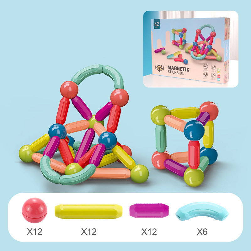 DIY Magnetic Construction Set – Creative Magnetic Rod Building Blocks for Kids