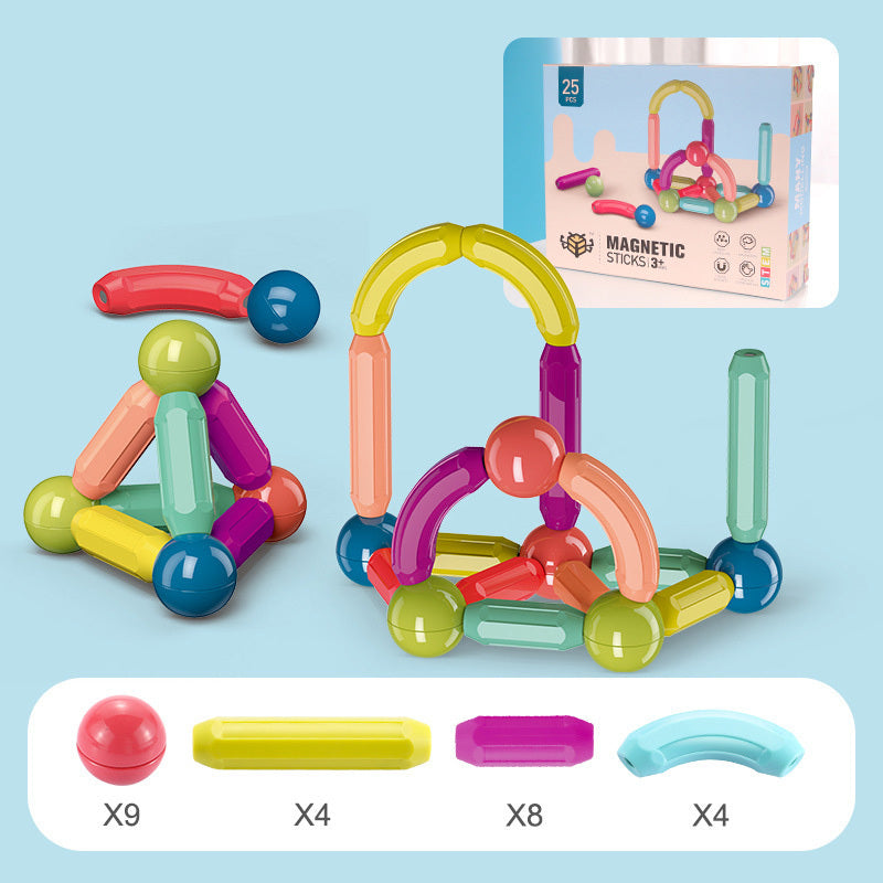 DIY Magnetic Construction Set – Creative Magnetic Rod Building Blocks for Kids