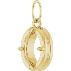 10K Yellow Gold 7x5 mm Oval Claw-Prong Bezel-Style Charm/Pendant Mounting – image 4