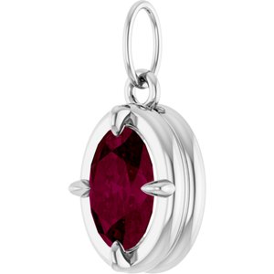 Platinum Natural Rhodolite Garnet Charm/Pendant – image 2