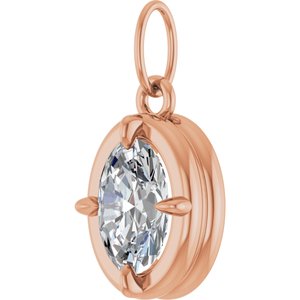 14K Rose Gold 3/4 CT Lab-Grown Diamond Charm/Pendant – image 2
