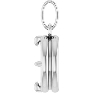 14K White Gold 7x5 mm Oval Claw-Prong Bezel-Style Charm/Pendant Mounting – image 6